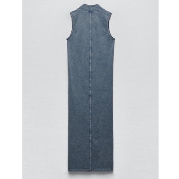 Zara NWT Seamless Washed Effect Denim Dress size M-L - Picture 3 of 4